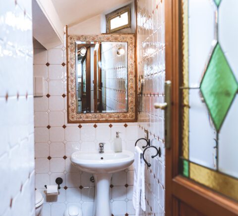 Bagno della casa con la terrazza